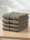 Luxury Brown Solid 600 GSM Face Towel 4 Pc Set (Eco Bamboo Collection)