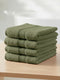 Luxury Burnt Olive Solid 600 GSM Face Towel 4 Pc Set (Eco Bamboo Collection)