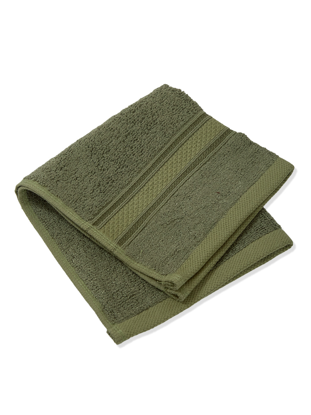 Luxury Burnt Olive Solid 600 GSM Face Towel 4 Pc Set (Eco Bamboo Collection)