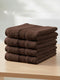 Luxury Camel Brown Solid 600 GSM Face Towel 4 Pc Set (Eco Bamboo Collection)