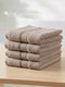 Luxury Beige Solid 600 GSM Face Towel 4 Pc Set (Eco Bamboo Collection)