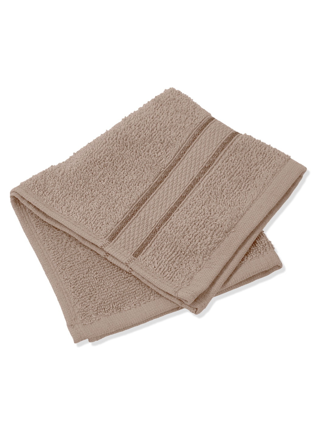 Luxury Beige Solid 600 GSM Face Towel 4 Pc Set (Eco Bamboo Collection)