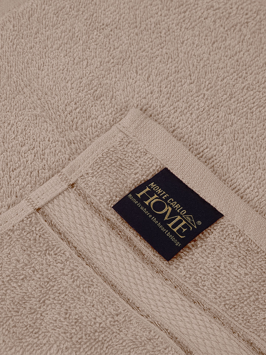 Luxury Beige Solid 600 GSM Face Towel 4 Pc Set (Eco Bamboo Collection)
