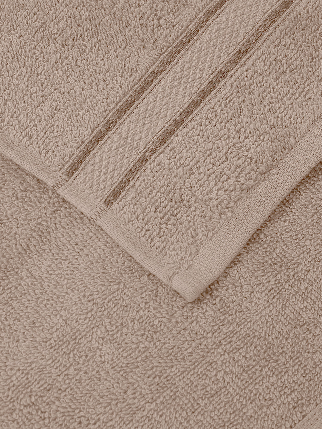 Luxury Beige Solid 600 GSM Face Towel 4 Pc Set (Eco Bamboo Collection)