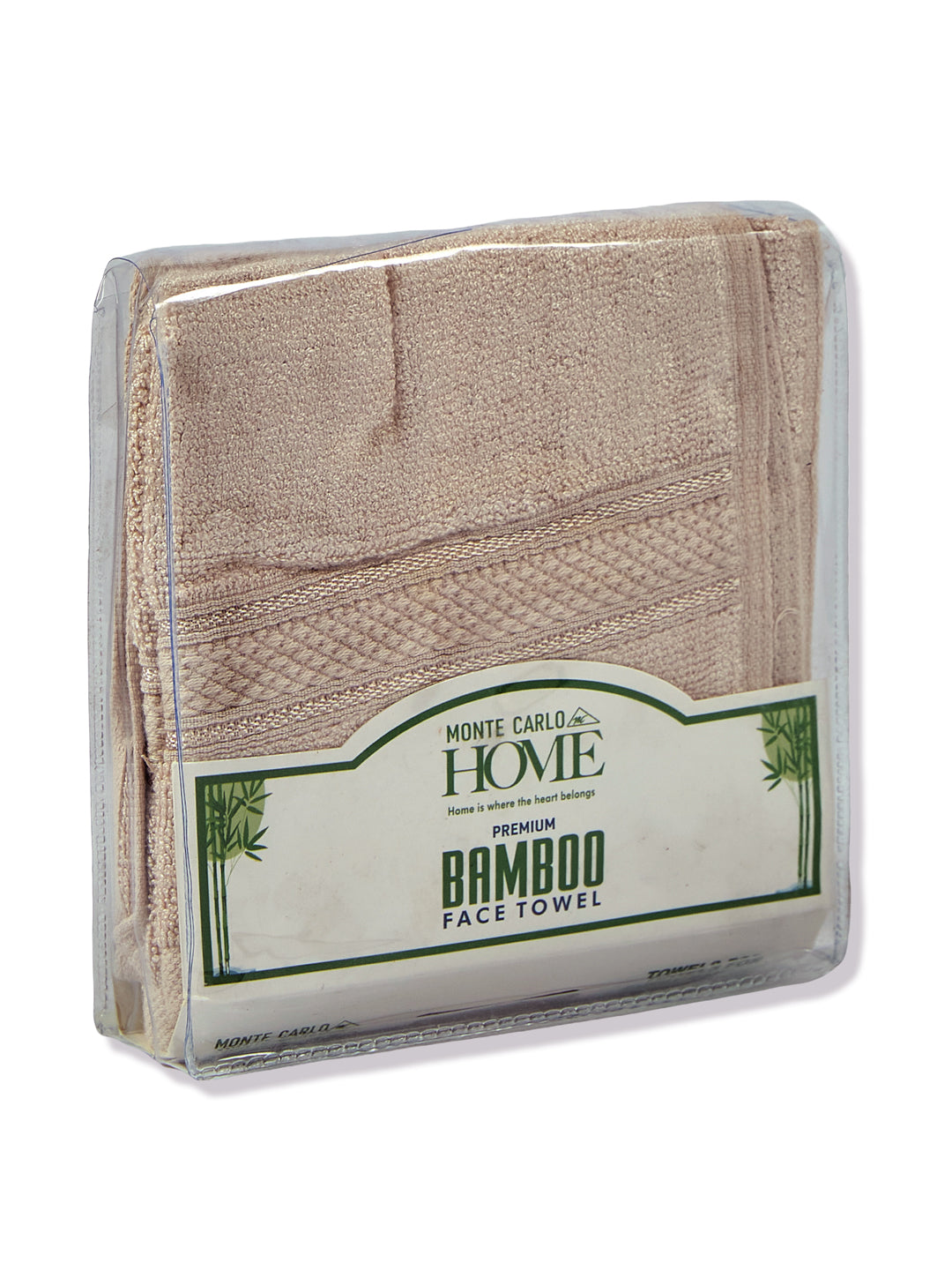 Luxury Beige Solid 600 GSM Face Towel 4 Pc Set (Eco Bamboo Collection)
