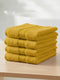 Yellow Pure Cotton Solid 400 GSM Face Towel 4 Pc Set (Jasper Collection)