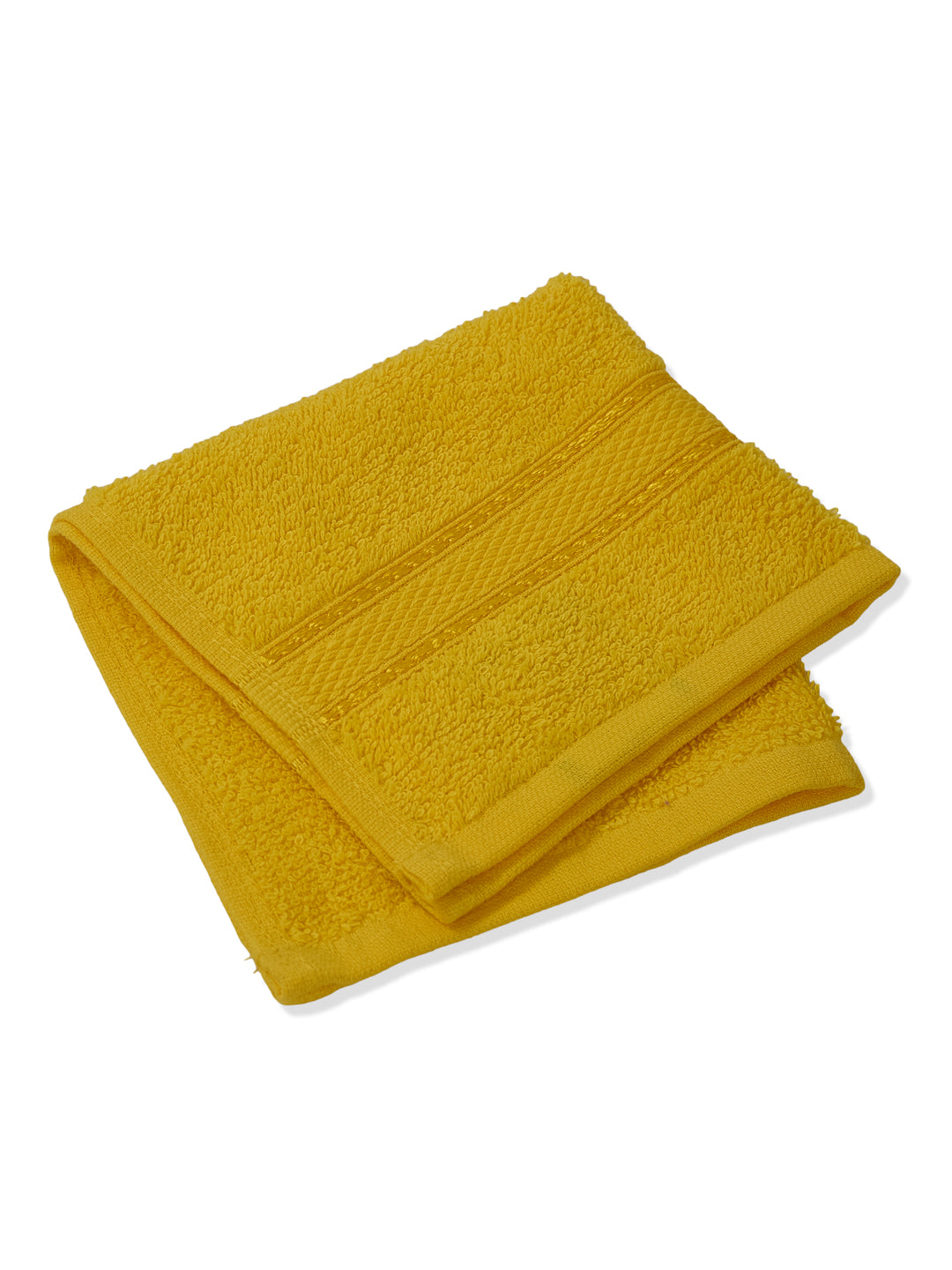 Yellow Pure Cotton Solid 400 GSM Face Towel 4 Pc Set (Jasper Collection)