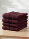 Burgundy Pure Cotton Solid 400 GSM Face Towel 4 Pc Set (Jasper Collection)