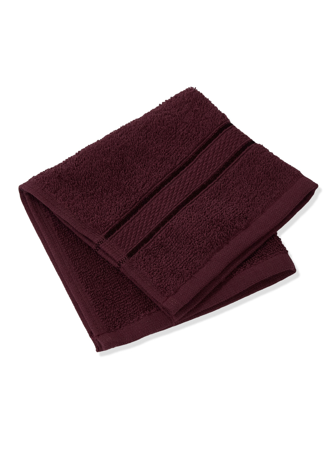 Burgundy Pure Cotton Solid 400 GSM Face Towel 4 Pc Set (Jasper Collection)