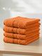 Orange Pure Cotton Solid 400 GSM Face Towel 4 Pc Set (Jasper Collection)