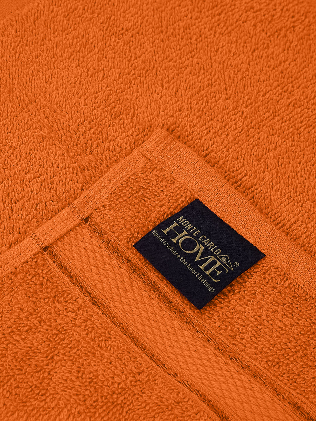 Orange Pure Cotton Solid 400 GSM Face Towel 4 Pc Set (Jasper Collection)