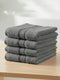Grey Pure Cotton Solid 400 GSM Face Towel 4 Pc Set (Jasper Collection)