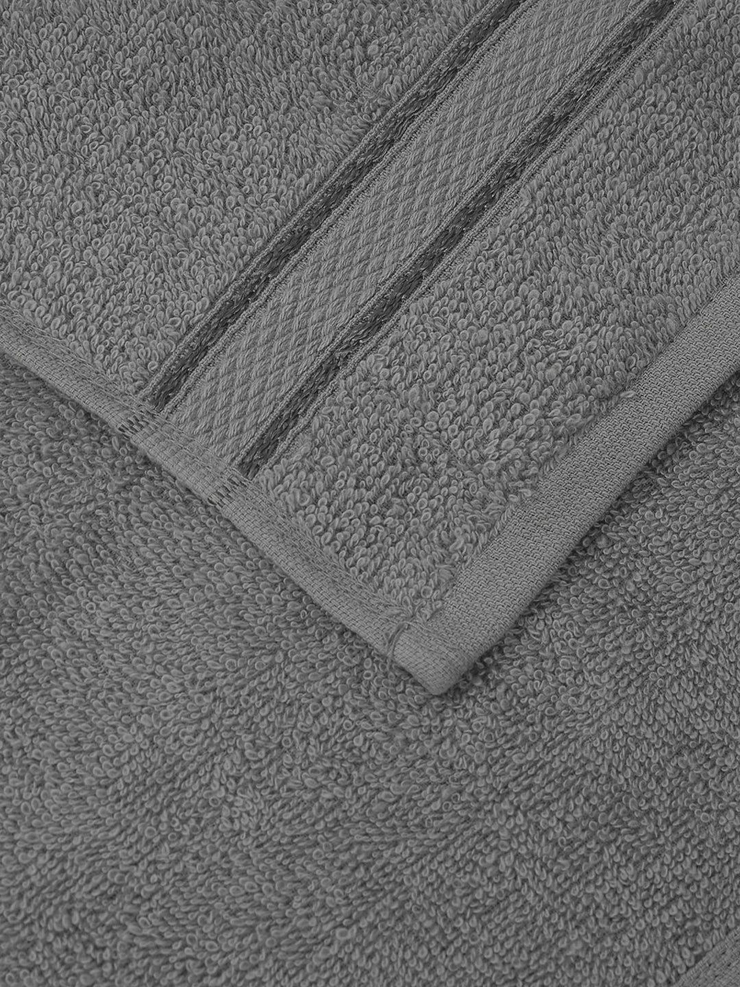 Grey Pure Cotton Solid 400 GSM Face Towel 4 Pc Set (Jasper Collection)