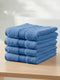 Blue Pure Cotton Solid 400 GSM Face Towel 4 Pc Set (Jasper Collection)