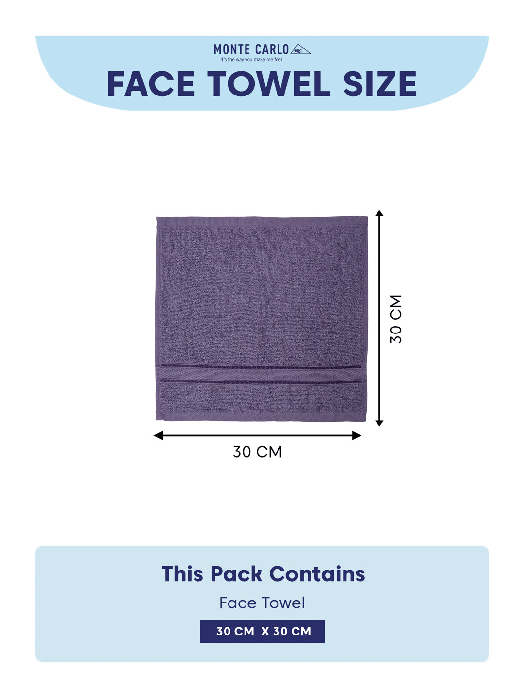 Purple Pure Cotton Solid 400 GSM Face Towel 4 Pc Set (Jasper Collection)