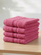 Pink Pure Cotton Solid 400 GSM Face Towel 4 Pc Set (Jasper Collection)