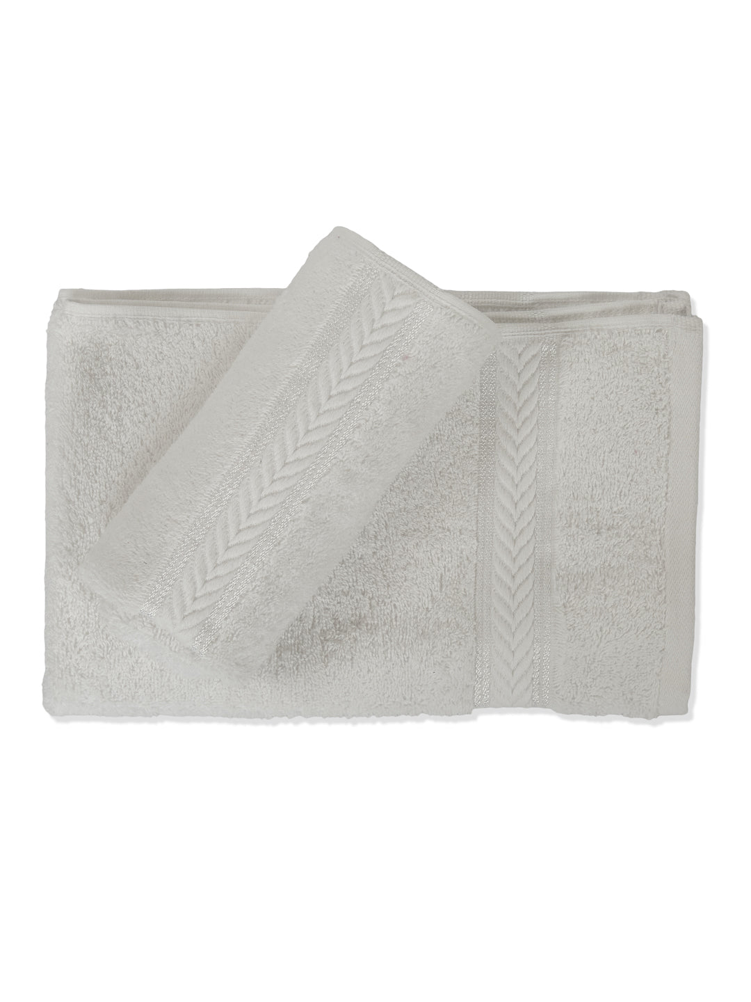 Premium White 100% Cotton Solid 525 GSM Hand Towel Amber 2 Pc Set Pvc Pack