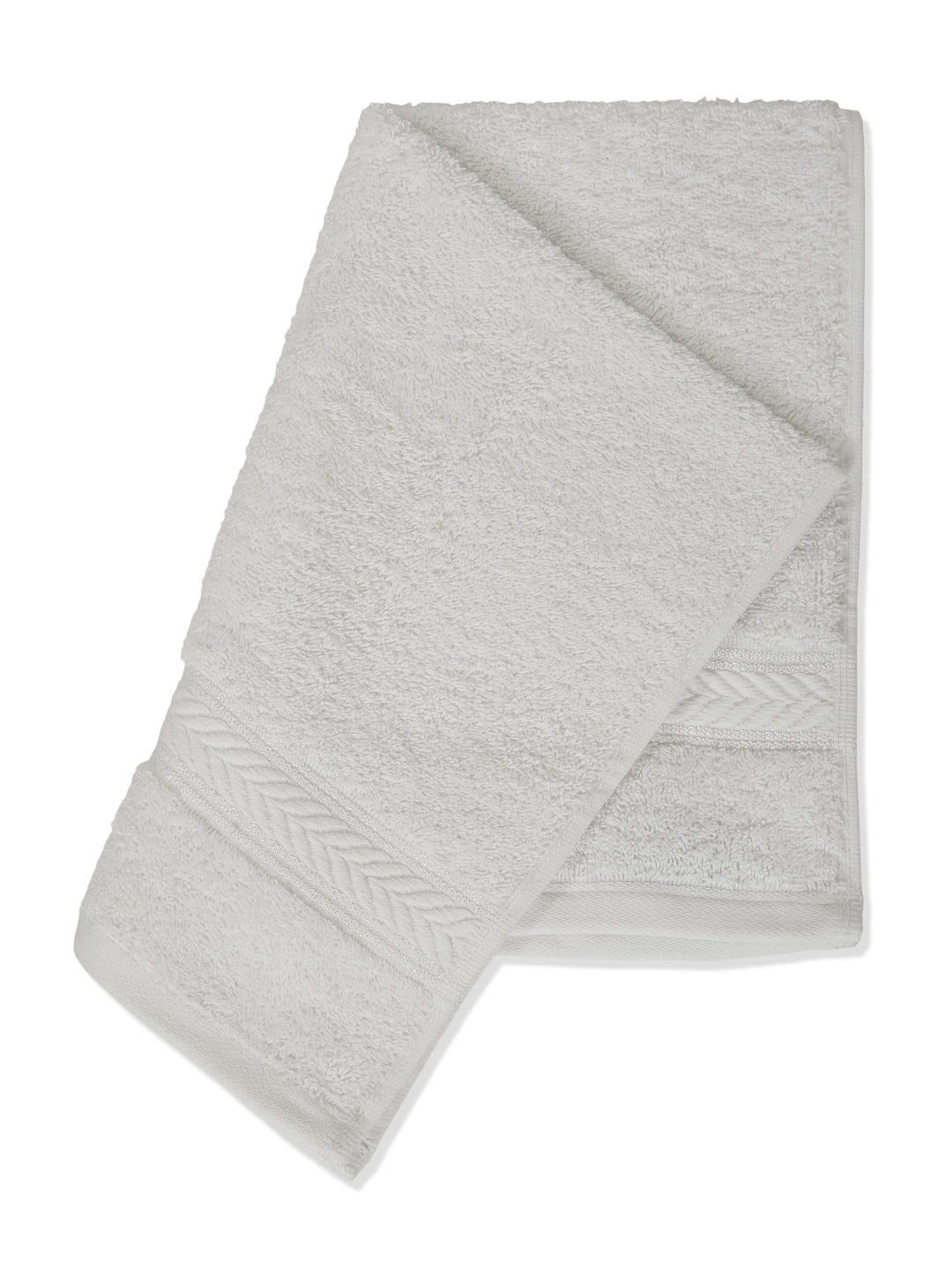 Premium White 100% Cotton Solid 525 GSM Hand Towel Amber 2 Pc Set Pvc Pack