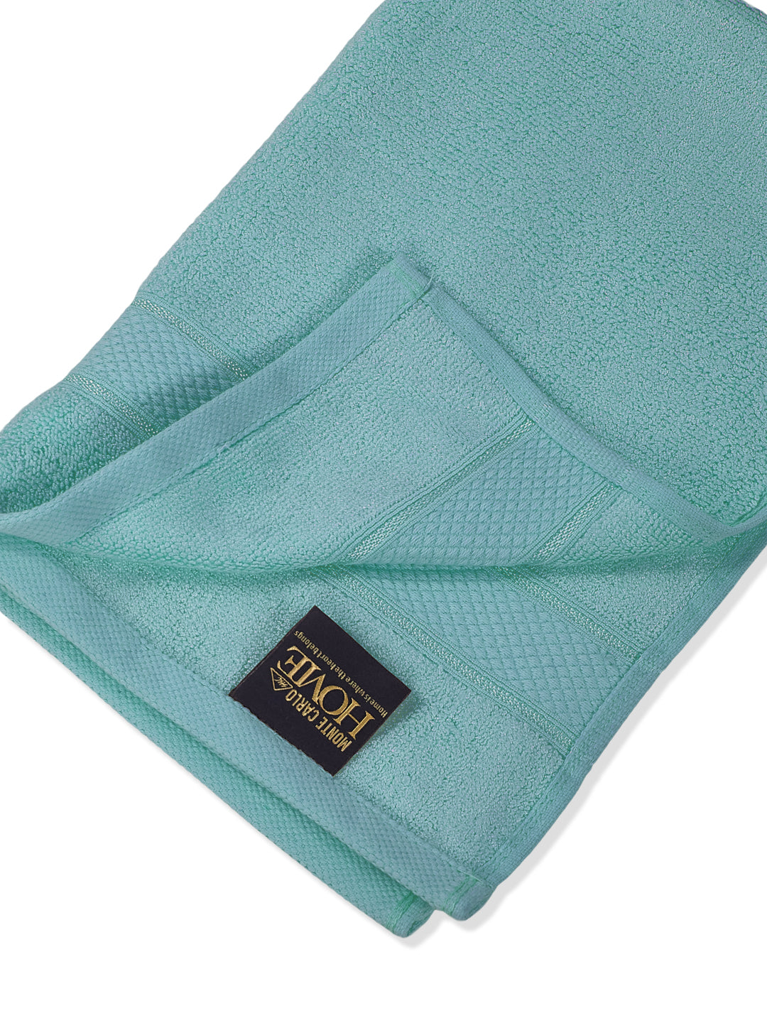 Premium Sea Green 100% Cotton Solid 525 GSM Hand Towel Amber 2 Pc Set Pvc Pack