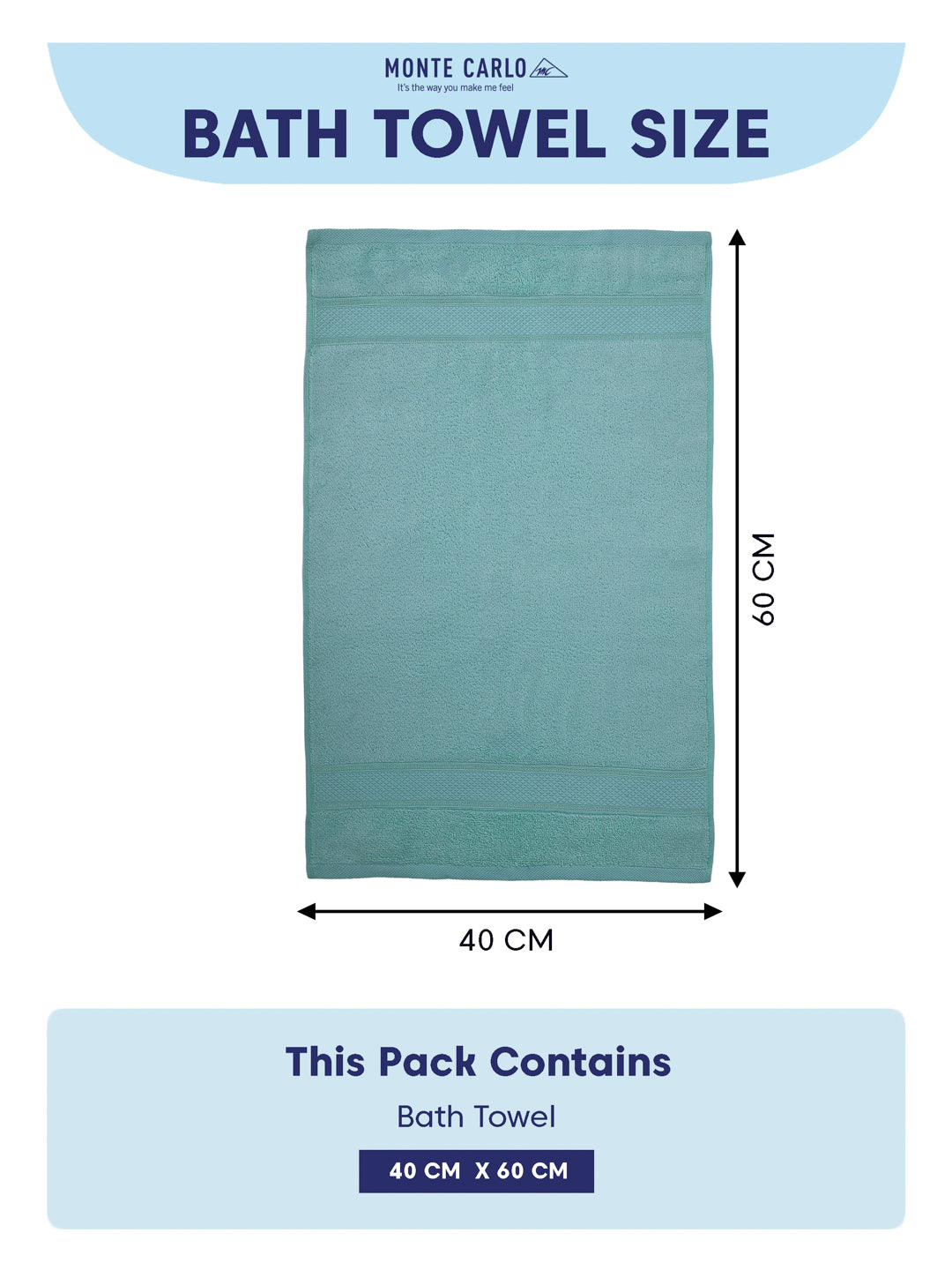 Premium Sea Green 100% Cotton Solid 525 GSM Hand Towel Amber 2 Pc Set Pvc Pack