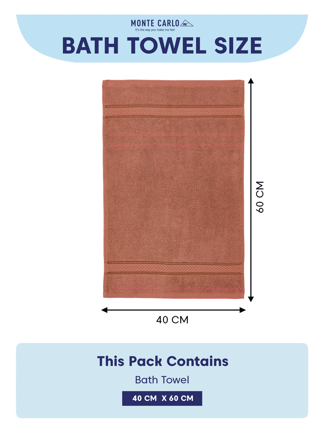 Premium Peach 100% Cotton Solid 525 GSM Hand Towel Amber 2 Pc Set Pvc Pack