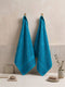 Premium Vivid Blue 100% Cotton Solid 525 GSM Hand Towel Amber 2 Pc Set Pvc Pack