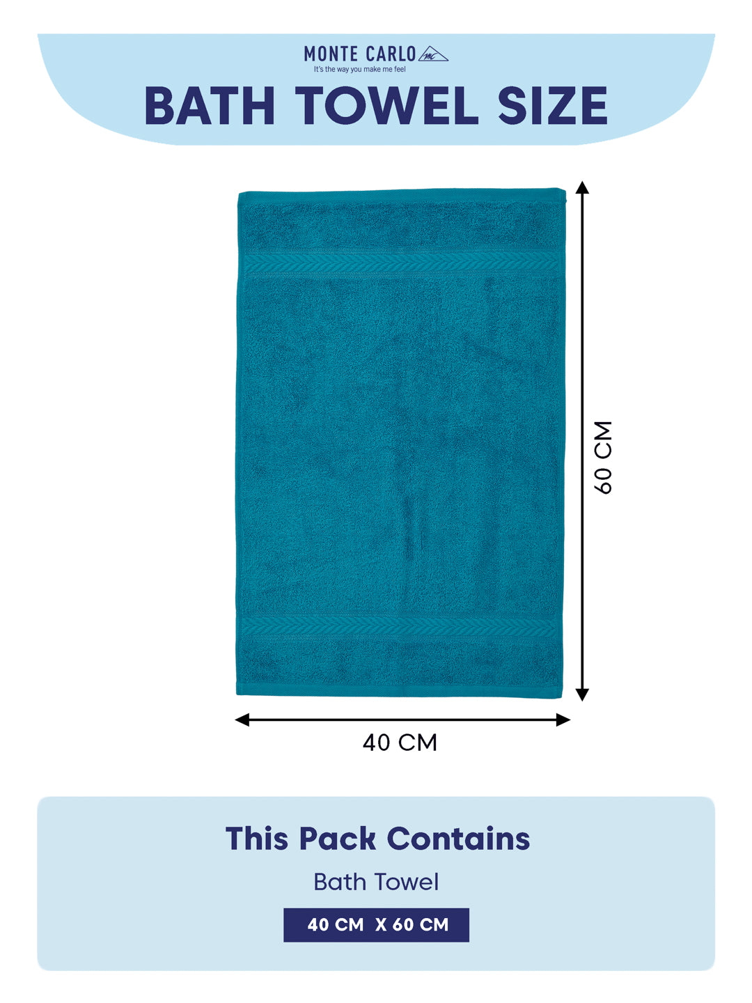 Premium Vivid Blue 100% Cotton Solid 525 GSM Hand Towel Amber 2 Pc Set Pvc Pack