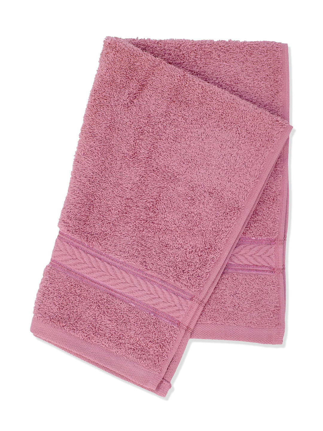Premium Prism Pink 100% Cotton Solid 525 GSM Hand Towel Amber 2 Pc Set Pvc Pack