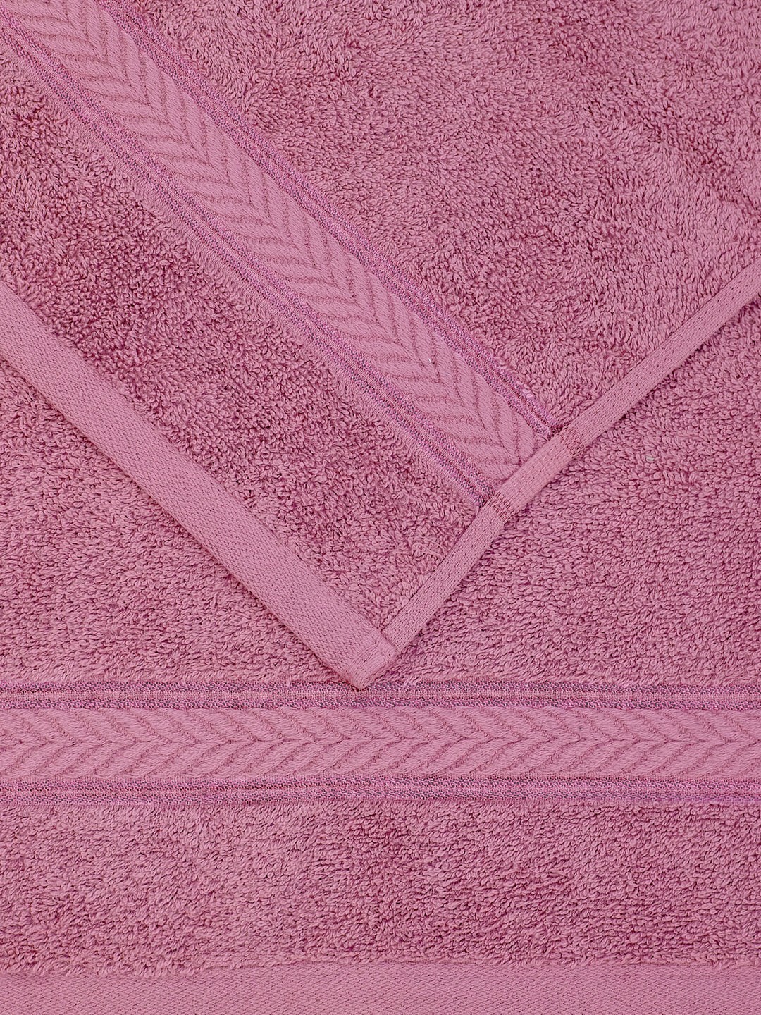 Premium Prism Pink 100% Cotton Solid 525 GSM Hand Towel Amber 2 Pc Set Pvc Pack
