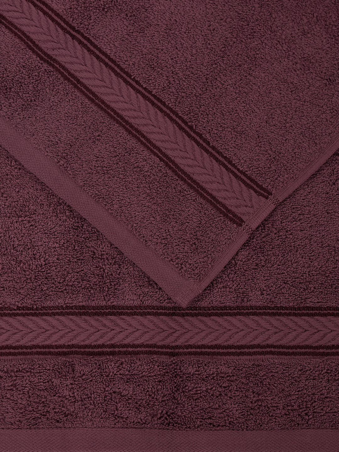Premium Maroon 100% Cotton Solid 525 GSM Hand Towel Amber 2 Pc Set Pvc Pack