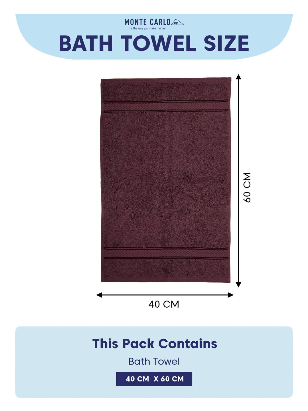 Premium Maroon 100% Cotton Solid 525 GSM Hand Towel Amber 2 Pc Set Pvc Pack