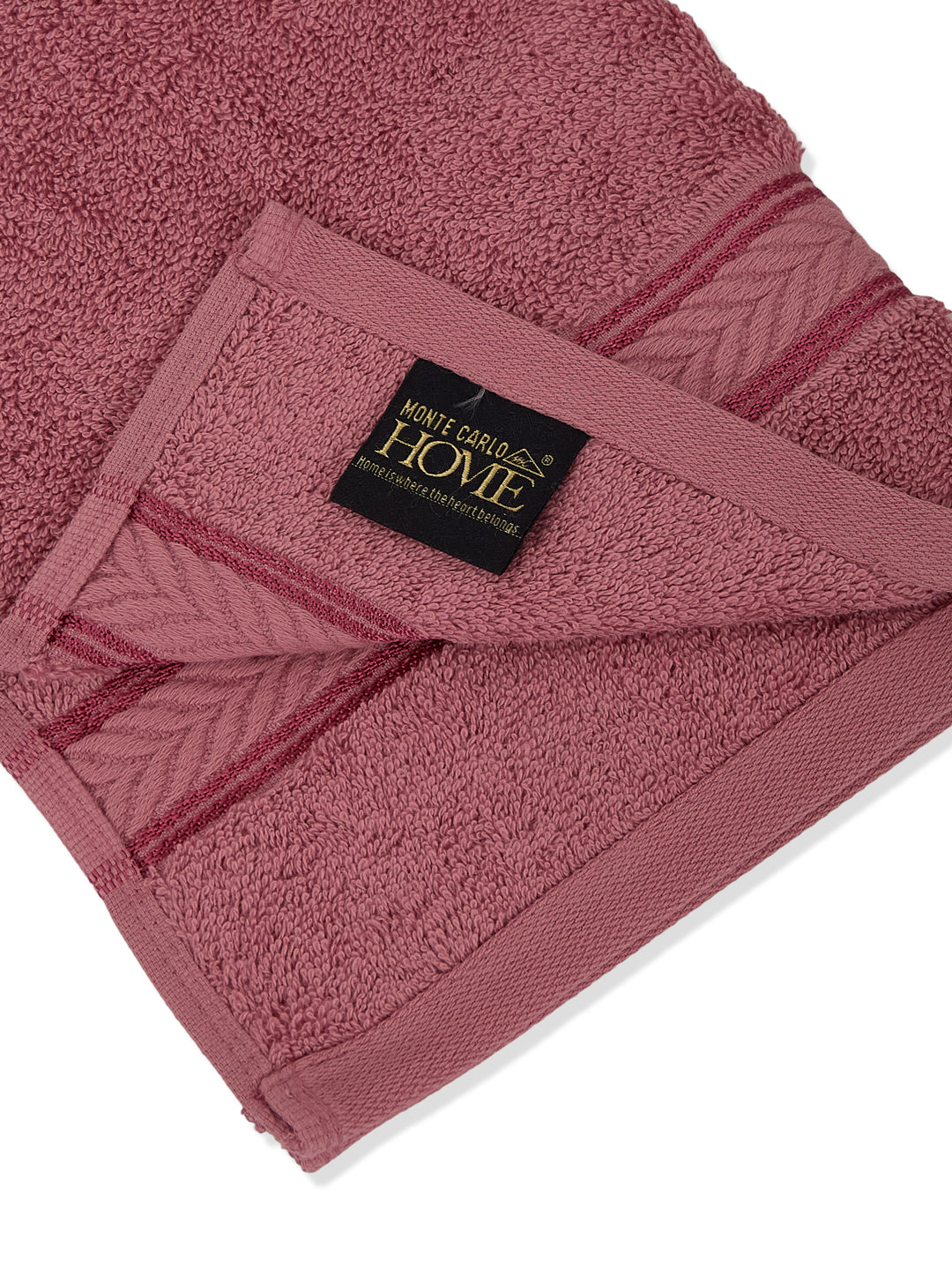 Premium Dusty Rose 100% Cotton Solid 525 GSM Hand Towel Amber 2 Pc Set Pvc Pack