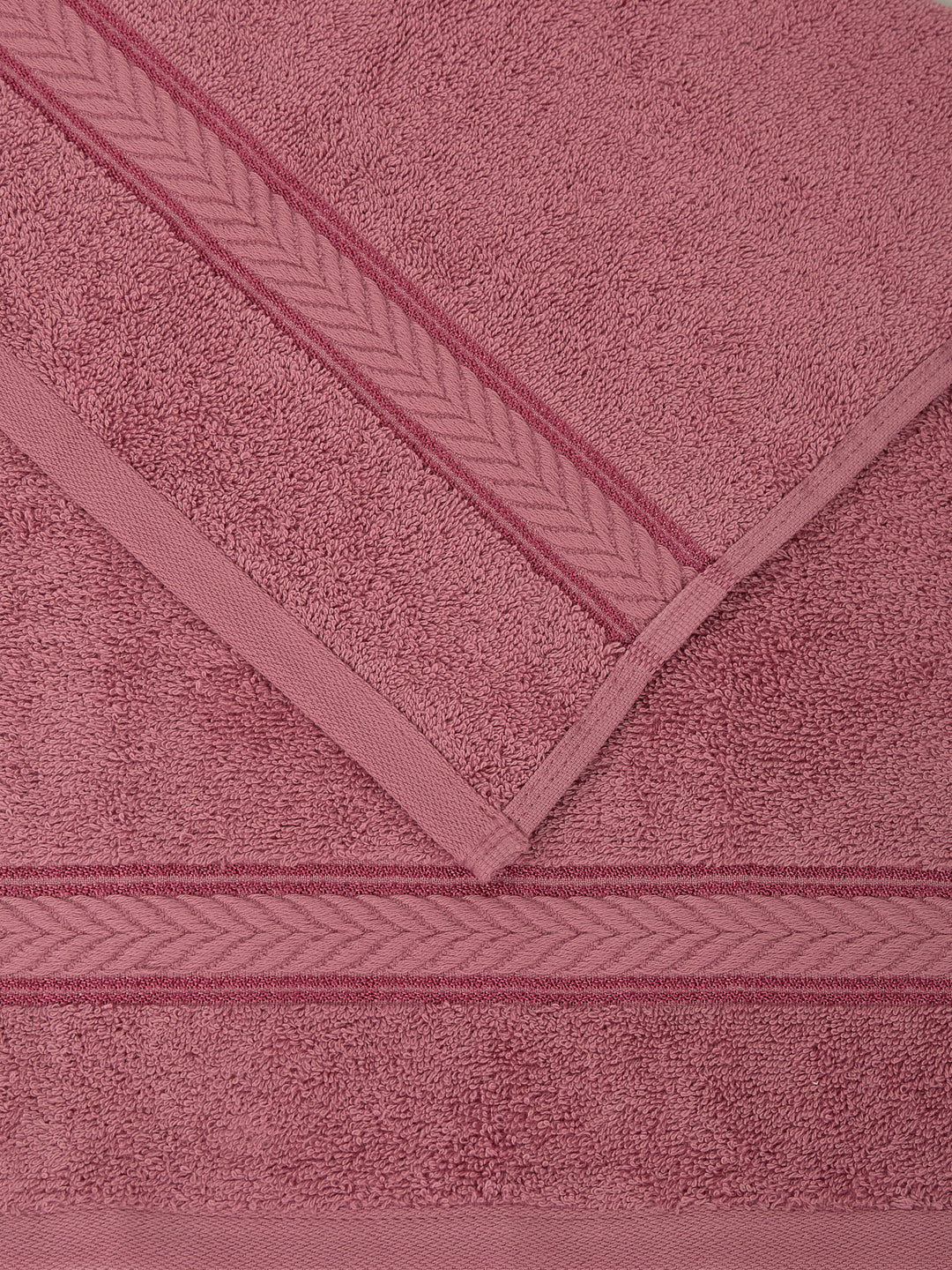 Premium Dusty Rose 100% Cotton Solid 525 GSM Hand Towel Amber 2 Pc Set Pvc Pack