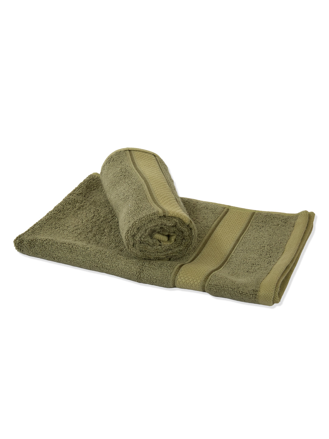 Luxury Olive Bamboo Cotton Solid 600 GSM Hand Towel Eco Bamboo 2 Pc Set Pvc Pack