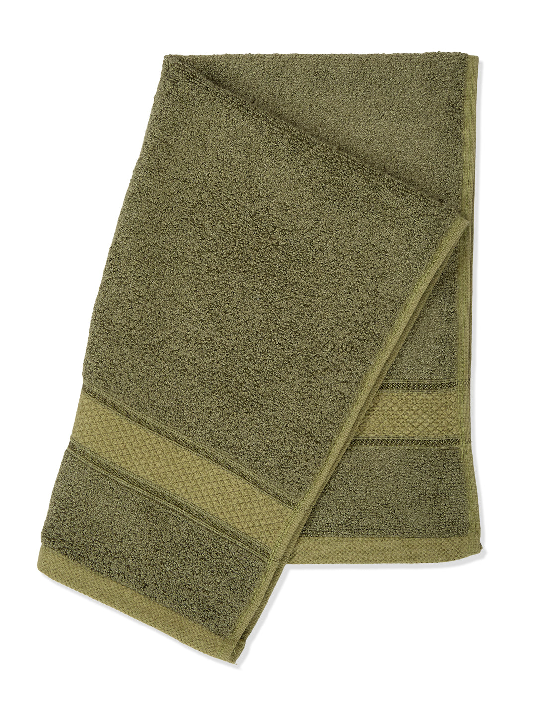 Luxury Olive Bamboo Cotton Solid 600 GSM Hand Towel Eco Bamboo 2 Pc Set Pvc Pack