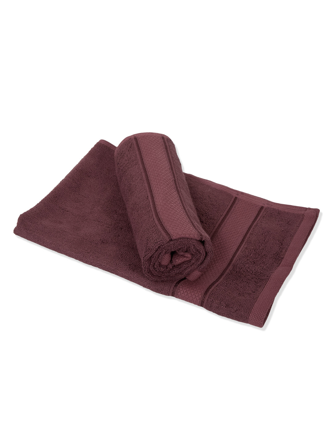 Luxury Rose Brown Bamboo Cotton Solid 600 GSM Hand Towel Eco Bamboo 2 Pc Set Pvc Pack