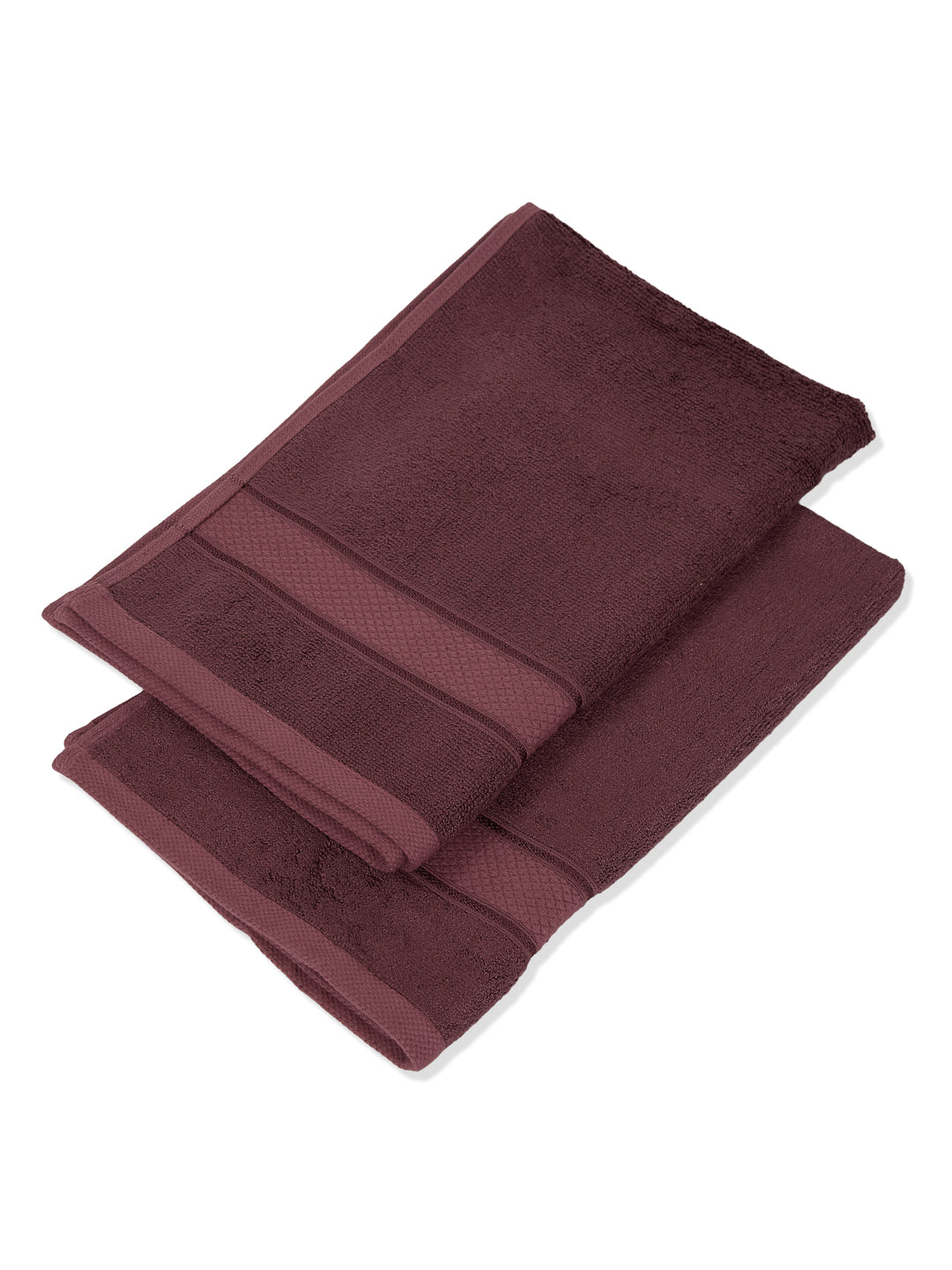 Luxury Rose Brown Bamboo Cotton Solid 600 GSM Hand Towel Eco Bamboo 2 Pc Set Pvc Pack