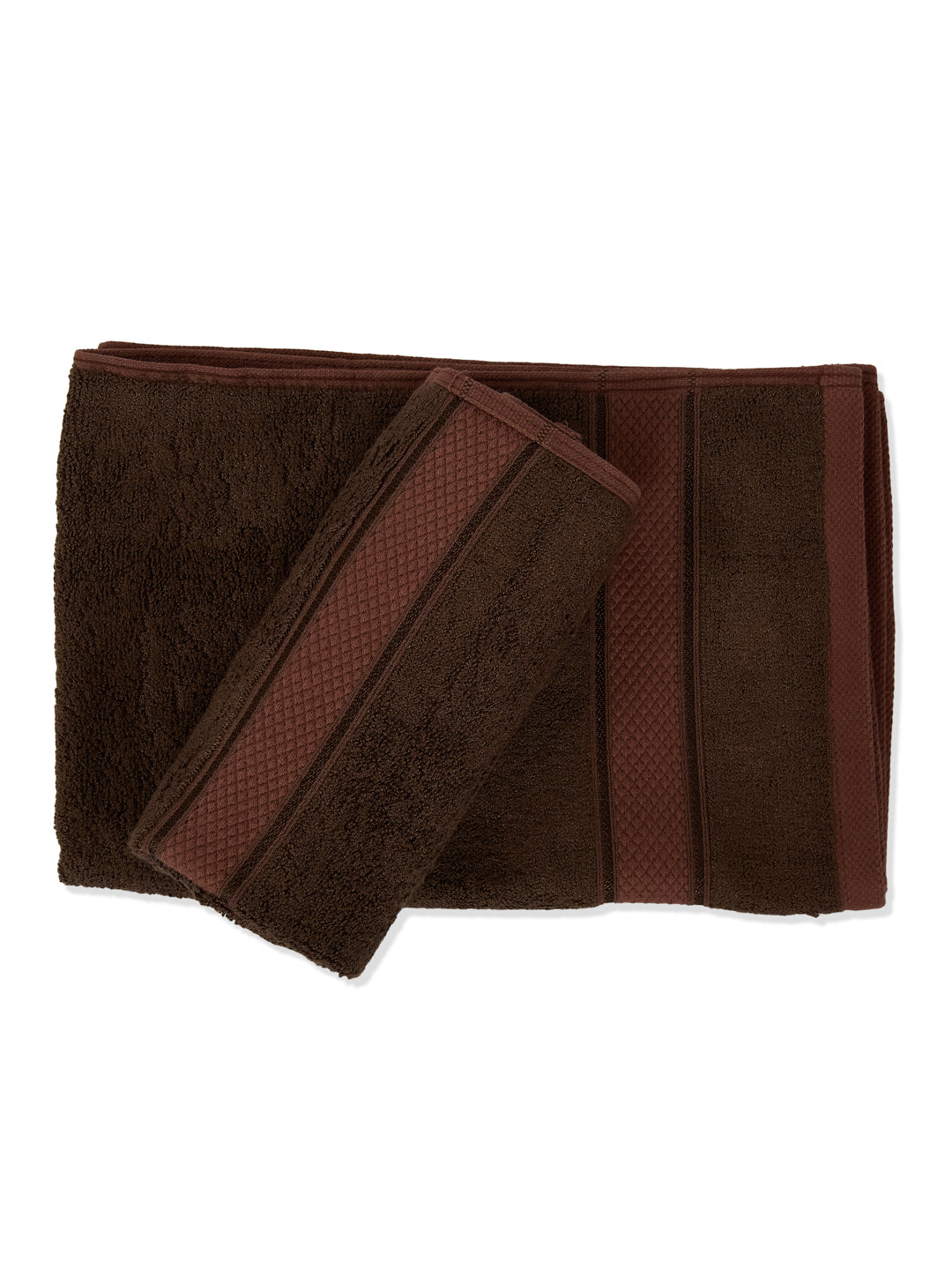 Luxury Dark Brown Bamboo Cotton Solid 600 GSM Hand Towel Eco Bamboo 2 Pc Set Pvc Pack