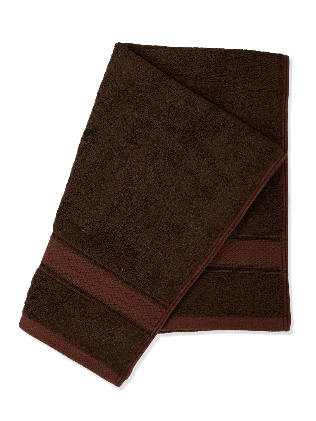 Luxury Dark Brown Bamboo Cotton Solid 600 GSM Hand Towel Eco Bamboo 2 Pc Set Pvc Pack