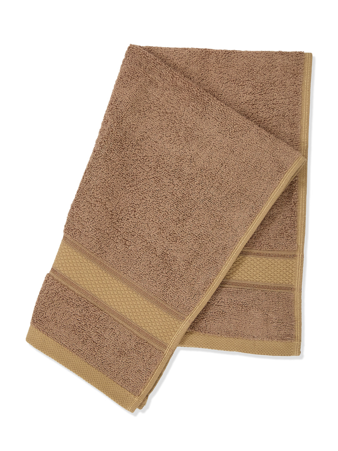 Luxury Camel Brown Bamboo Cotton Solid 600 GSM Hand Towel Eco Bamboo 2 Pc Set Pvc Pack