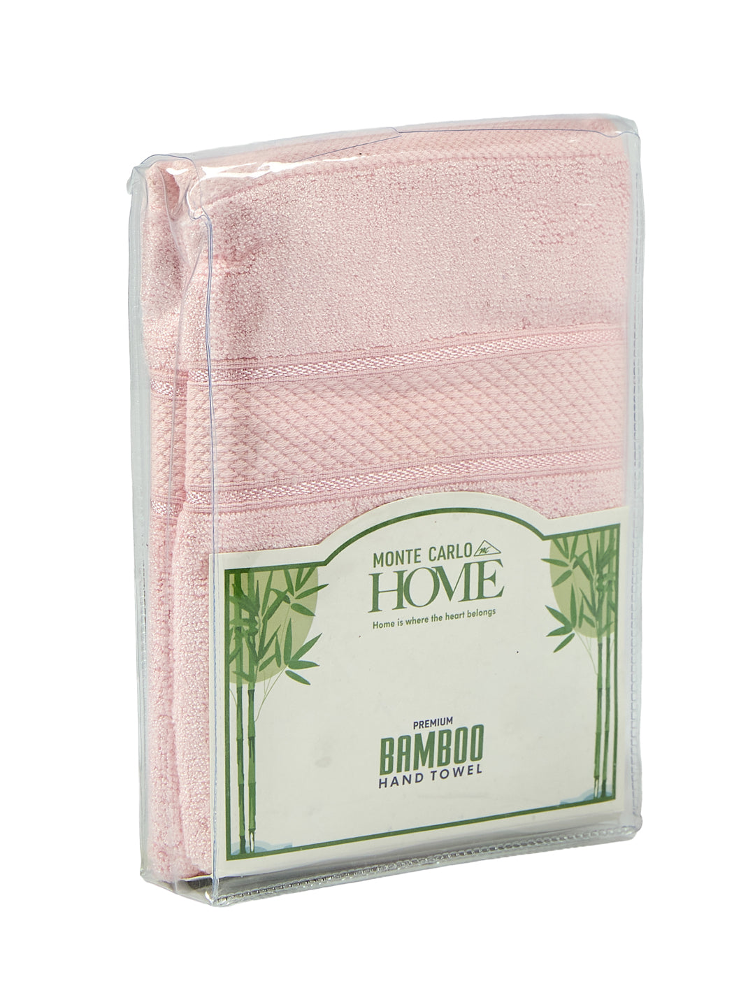 Luxury Pink Bamboo Cotton Solid 600 GSM Hand Towel Eco Bamboo 2 Pc Set Pvc Pack