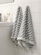 Premium Navy Blue & White Pure Cotton Self Design 500 GSM Hand Towel 2 Pc Set (Green Weave Collection)