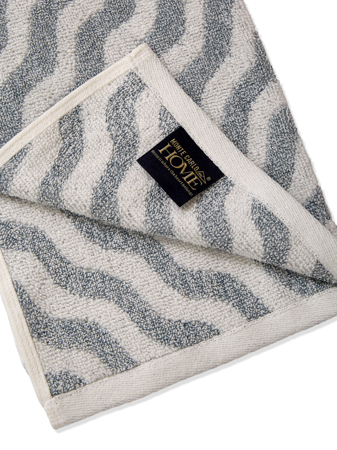 Premium Navy Blue & White Pure Cotton Self Design 500 GSM Hand Towel 2 Pc Set (Green Weave Collection)