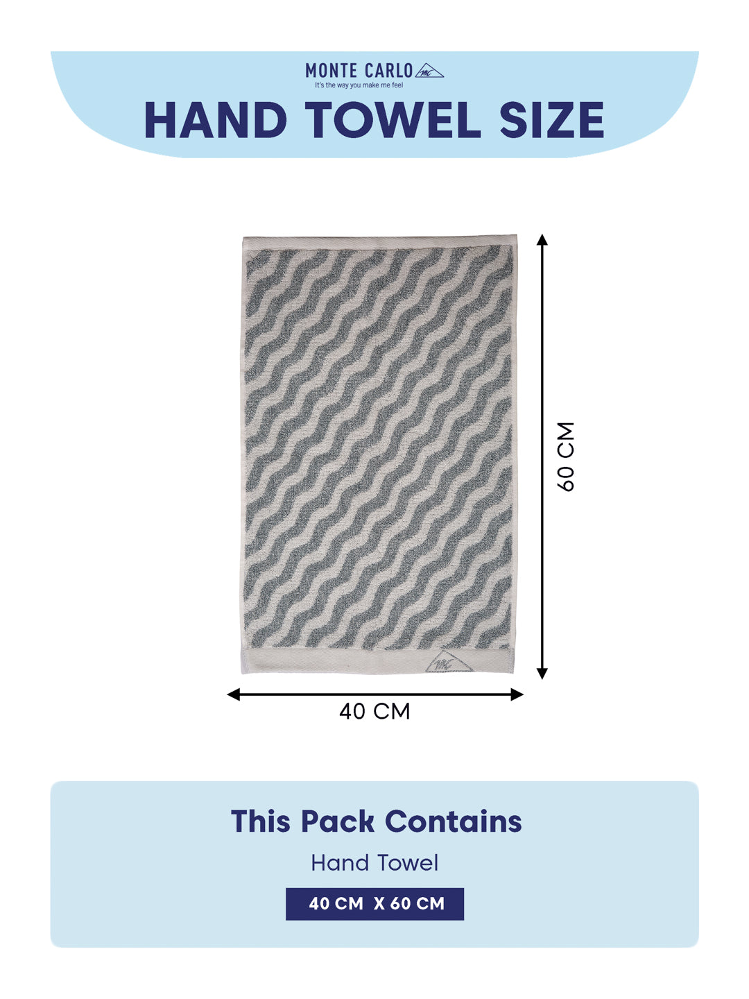 Premium Navy Blue & White Pure Cotton Self Design 500 GSM Hand Towel 2 Pc Set (Green Weave Collection)