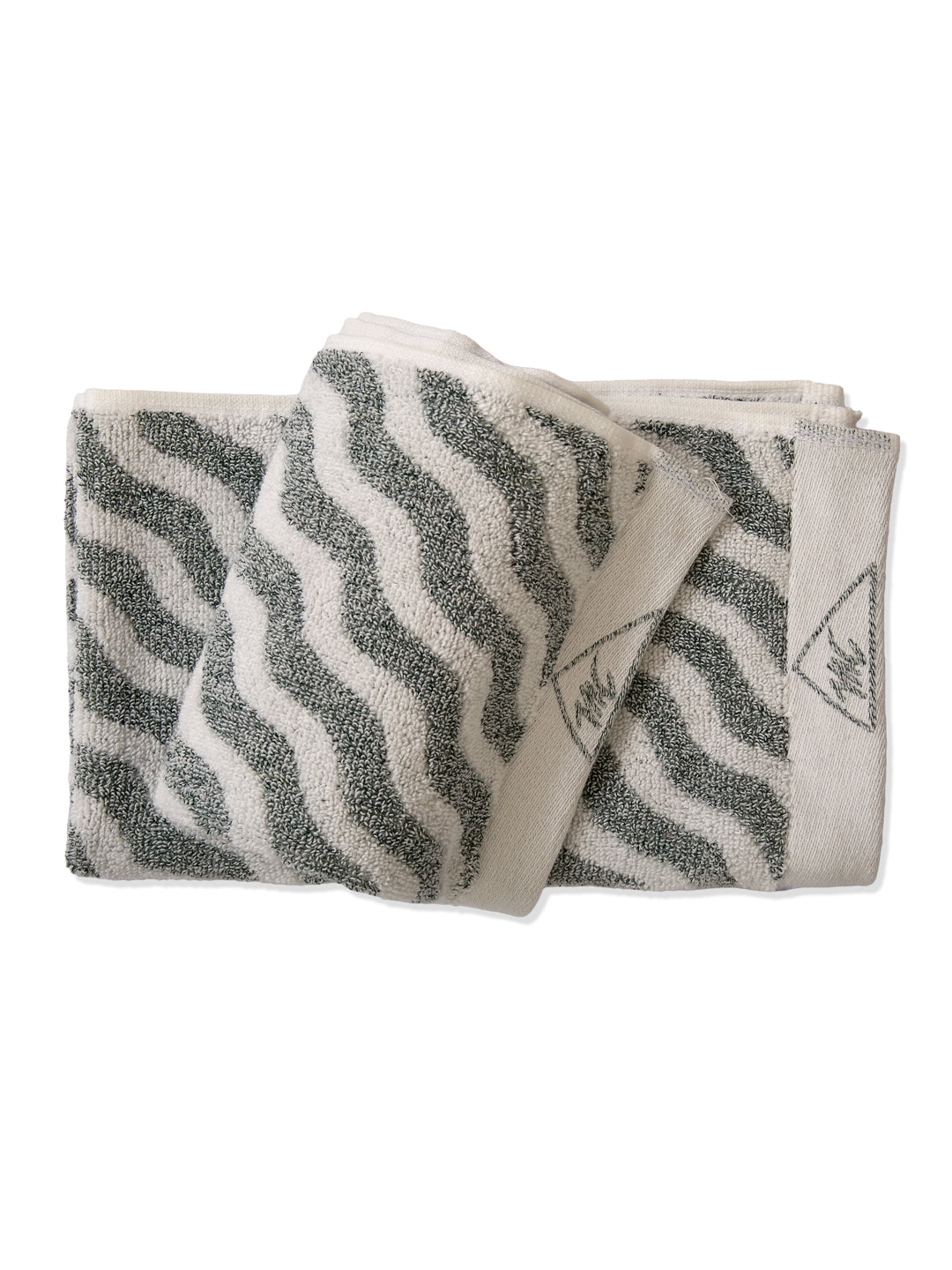 Premium Green & White Pure Cotton Self Design 500 GSM Hand Towel 2 Pc Set (Green Weave Collection)