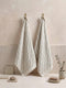 Premium Beige & White Pure Cotton Self Design 500 GSM Hand Towel 2 Pc Set (Green Weave Collection)