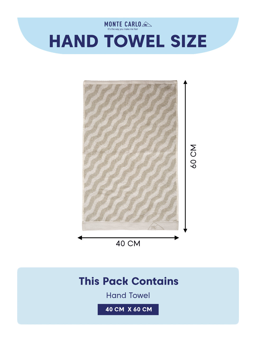 Premium Beige & White Pure Cotton Self Design 500 GSM Hand Towel 2 Pc Set (Green Weave Collection)