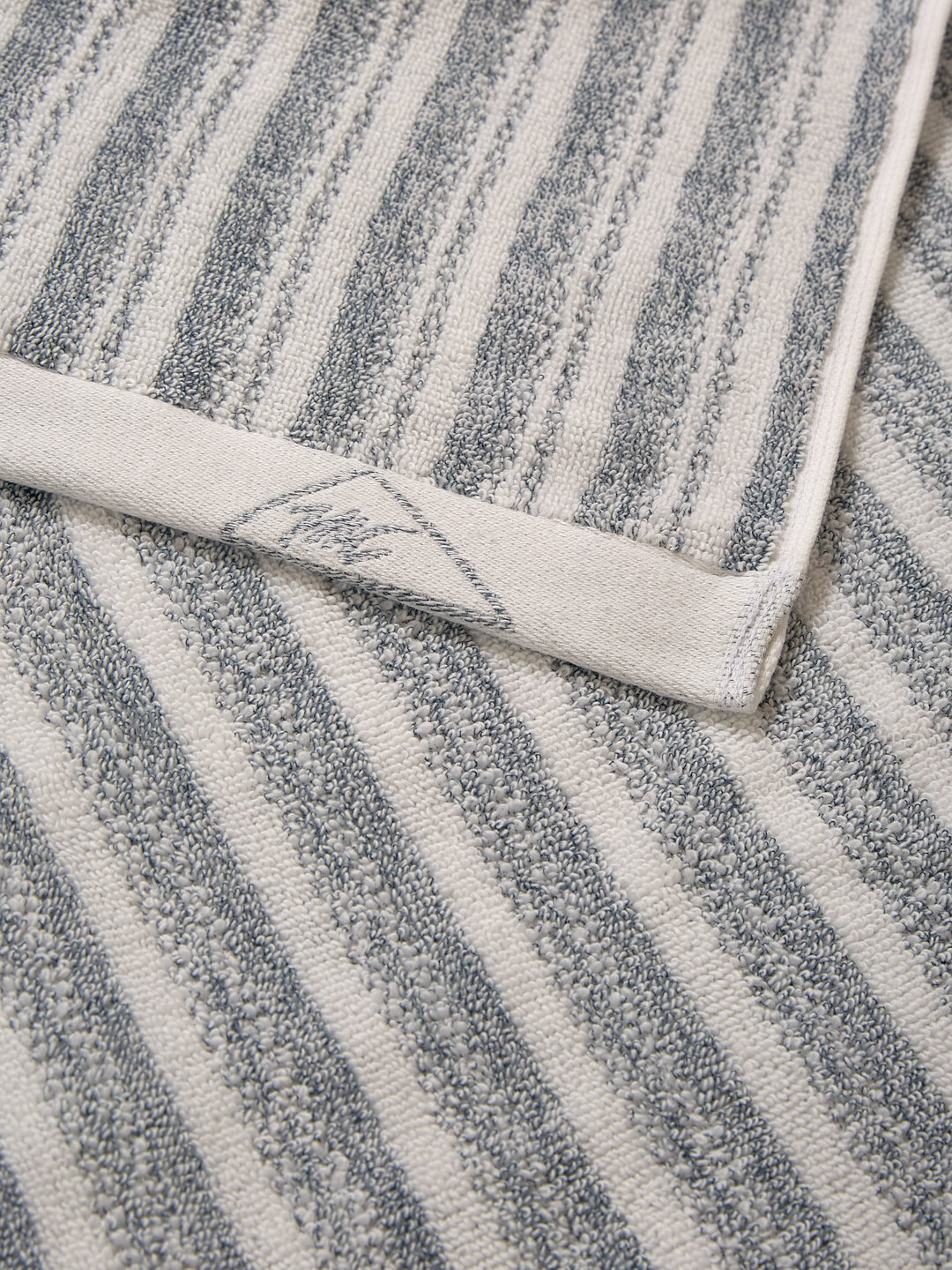 Premium Navy Blue & White Pure Cotton Self Design 500 GSM Hand Towel 2 Pc Set (Green Weave Collection)
