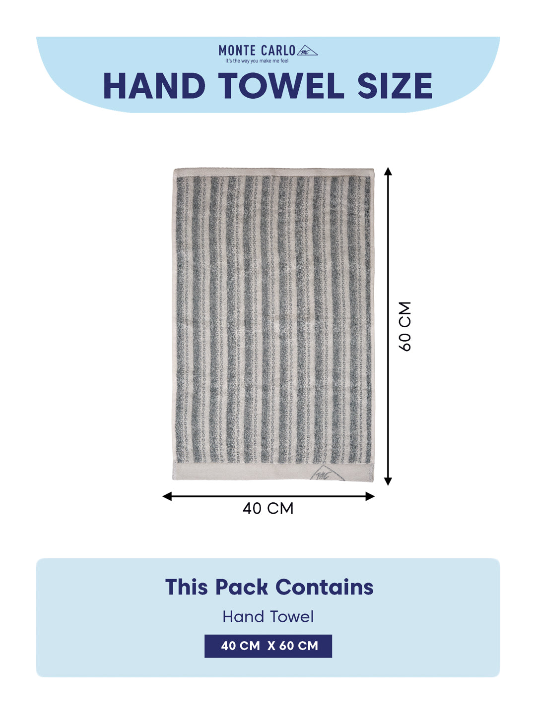 Premium Navy Blue & White Pure Cotton Self Design 500 GSM Hand Towel 2 Pc Set (Green Weave Collection)