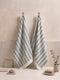 Premium Green & White Pure Cotton Self Design 500 GSM Hand Towel 2 Pc Set (Green Weave Collection)